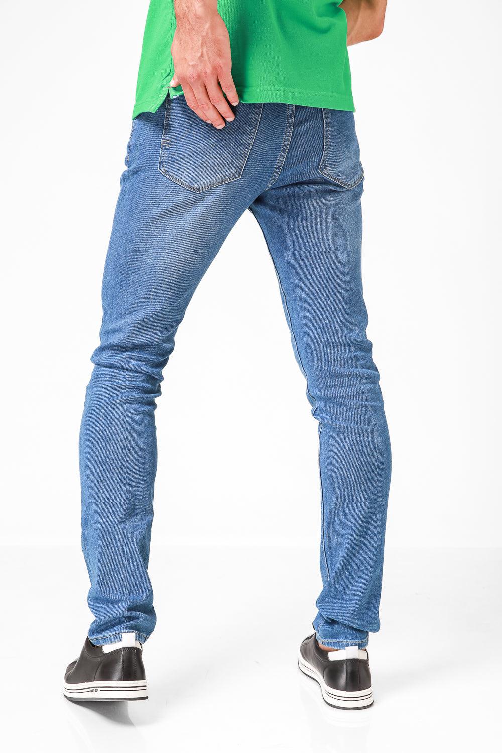 ג'ינס כותנה לייקרה בצבע כחול בהיר - MASHBIR//365