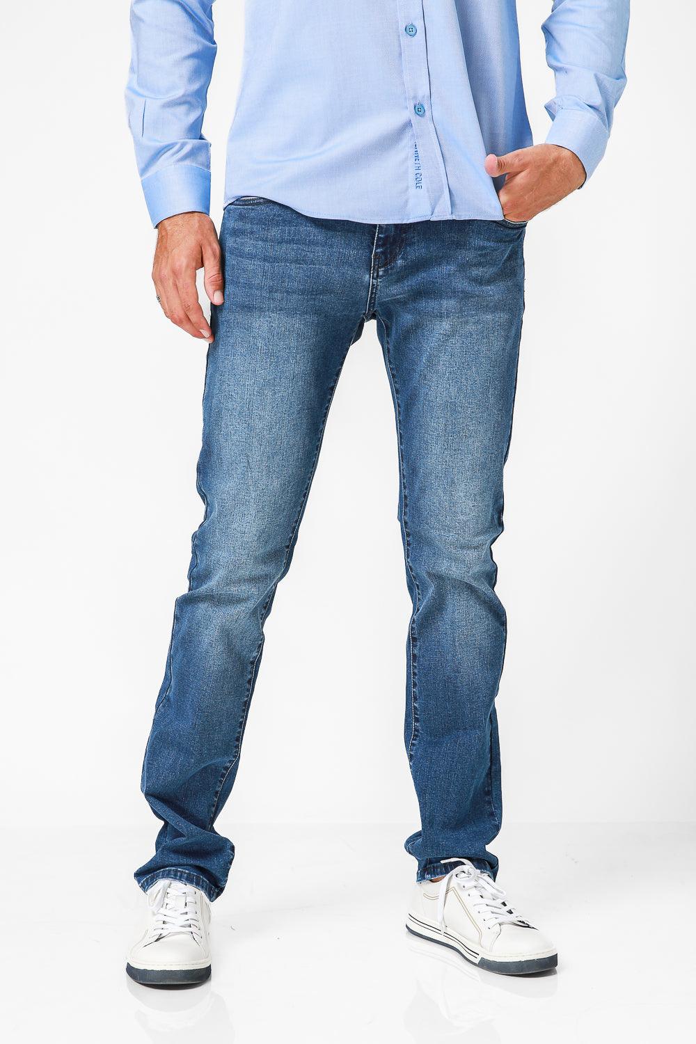 ג'ינס אינדיגו בצבע כחול - MASHBIR//365