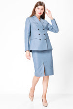 ג'קט פשתן מחוייט צבע תכלת - MASHBIR//365