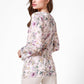 חולצת שיפון עם הדפס PINK FLOWERS - MASHBIR//365