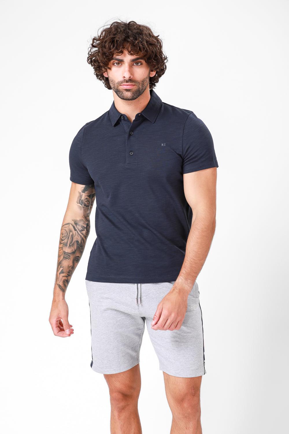 חולצת קצרה פולו צבע נייבי - MASHBIR//365
