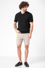 חולצת פולו קצרה שחורה - MASHBIR//365