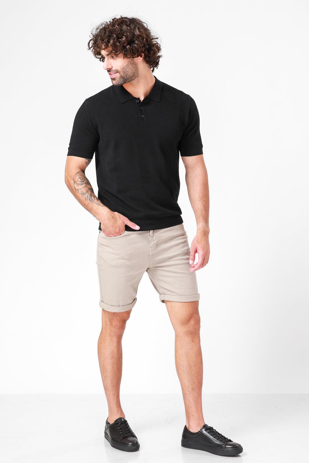 חולצת פולו קצרה שחורה - MASHBIR//365