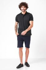 חולצת פולו קצרה שחורה - MASHBIR//365