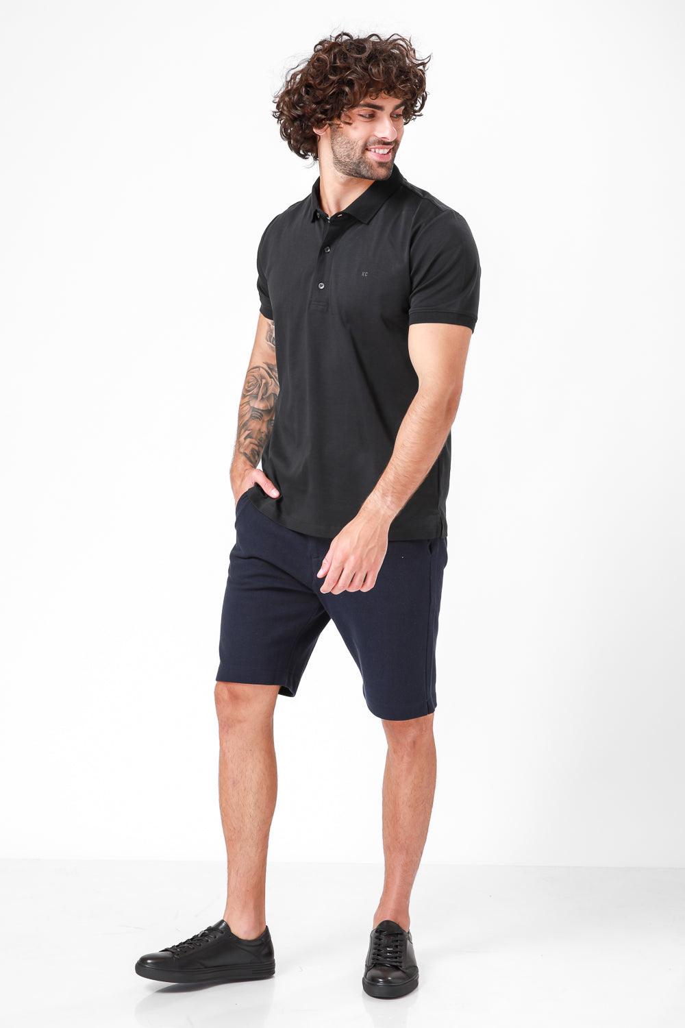 חולצת פולו קצרה שחורה - MASHBIR//365