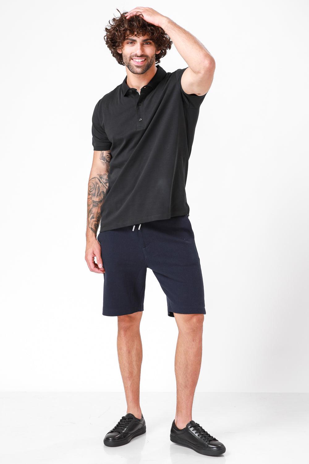 חולצת פולו קצרה שחורה - MASHBIR//365