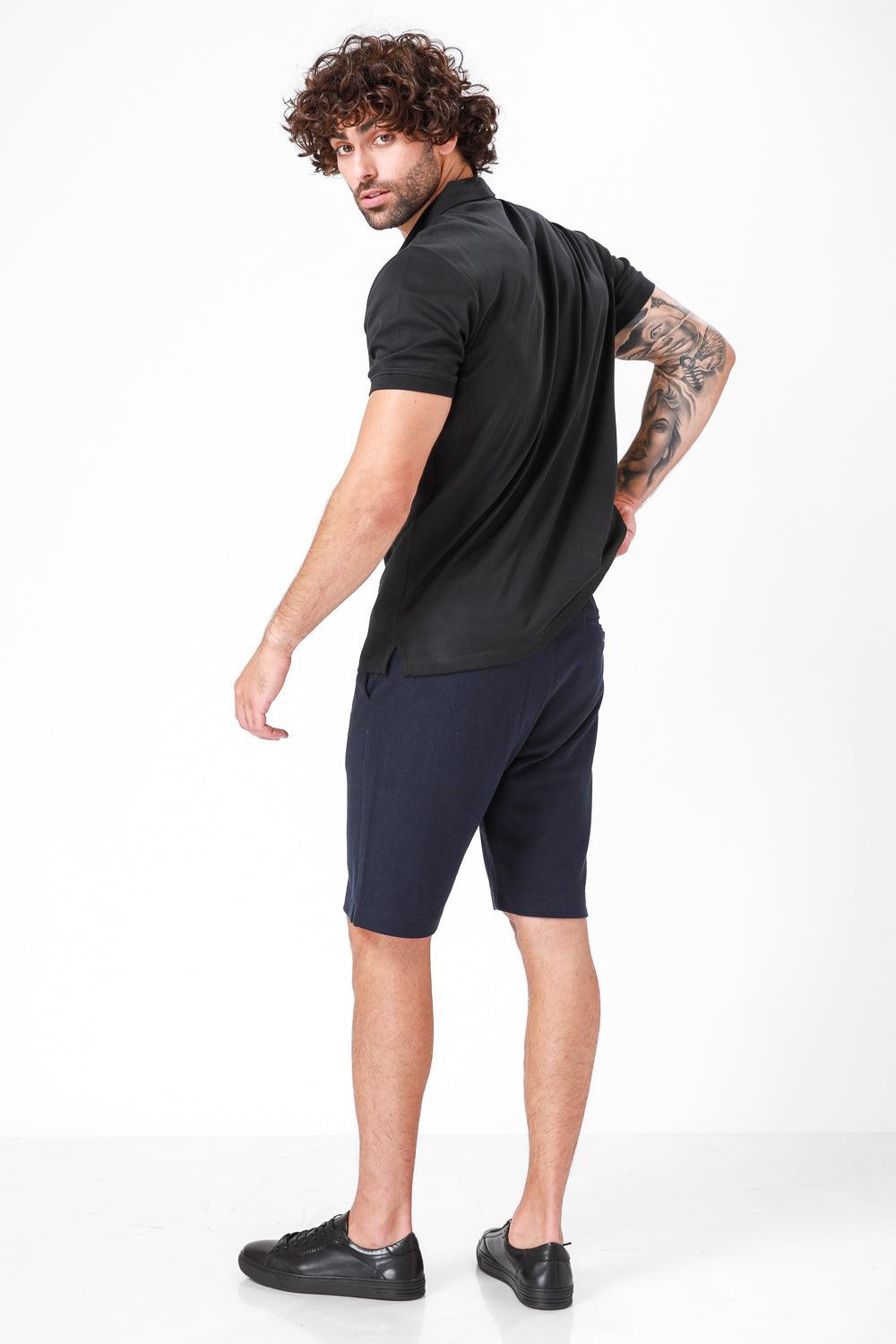 חולצת פולו קצרה שחורה - MASHBIR//365