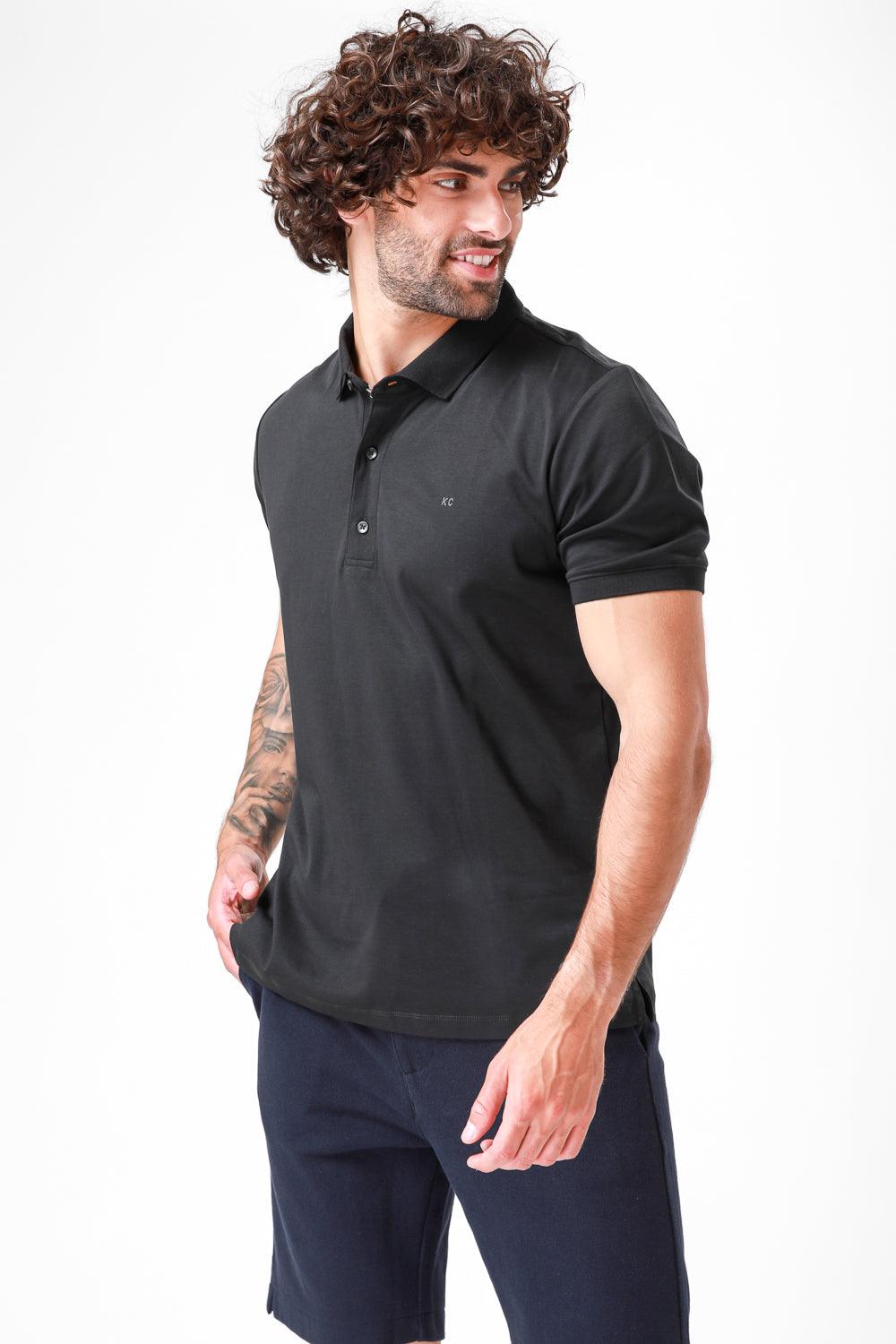 חולצת פולו קצרה שחורה - MASHBIR//365