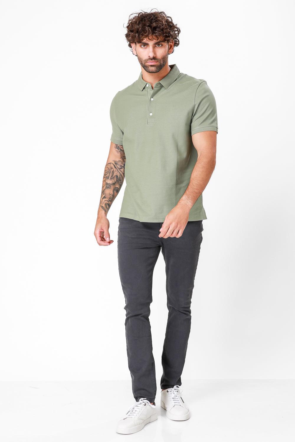 חולצת פולו צבע ירוק זית - MASHBIR//365