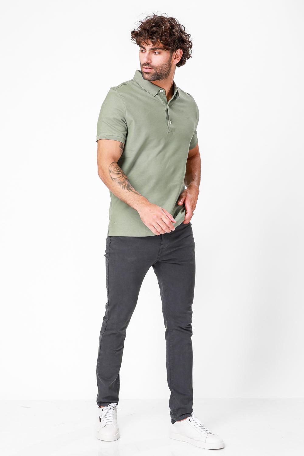 חולצת פולו צבע ירוק זית - MASHBIR//365