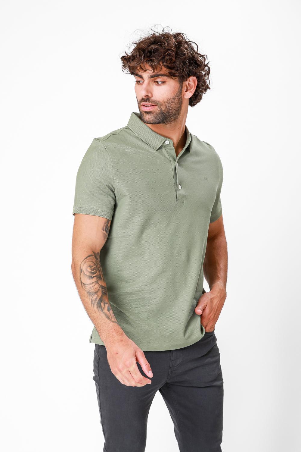 חולצת פולו צבע ירוק זית - MASHBIR//365