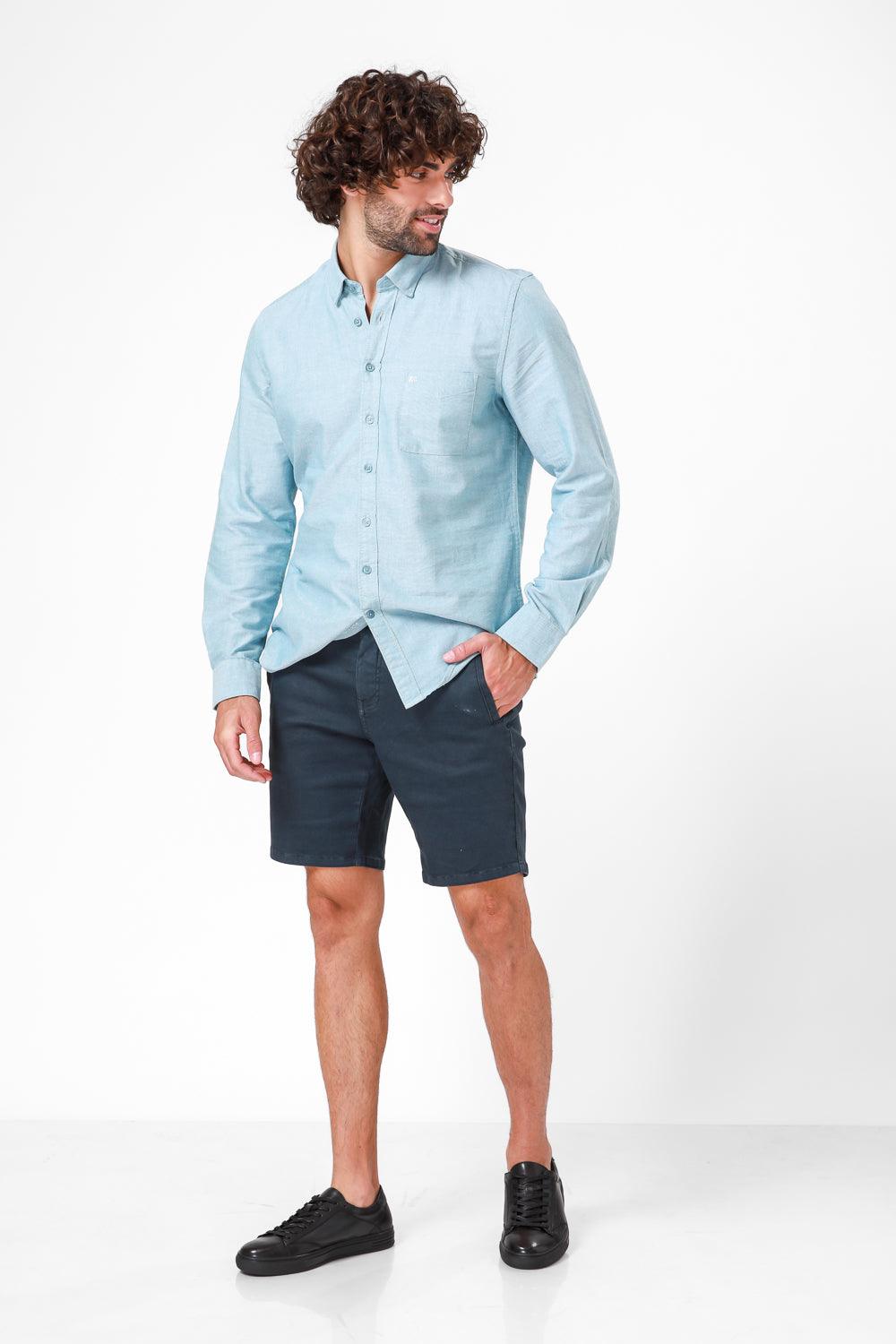 מכנסי ברמודה קצרים בצבע נייבי - MASHBIR//365