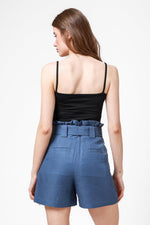 גופיית ספגטי חלקה שחורה - MASHBIR//365