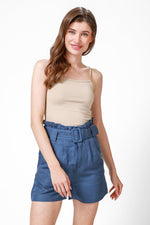 גופיית ספגטי חלקה בצבע בז' - MASHBIR//365