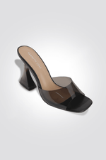 נעל עקב TRANSPARENT STRAP בצבע שחור - MASHBIR//365