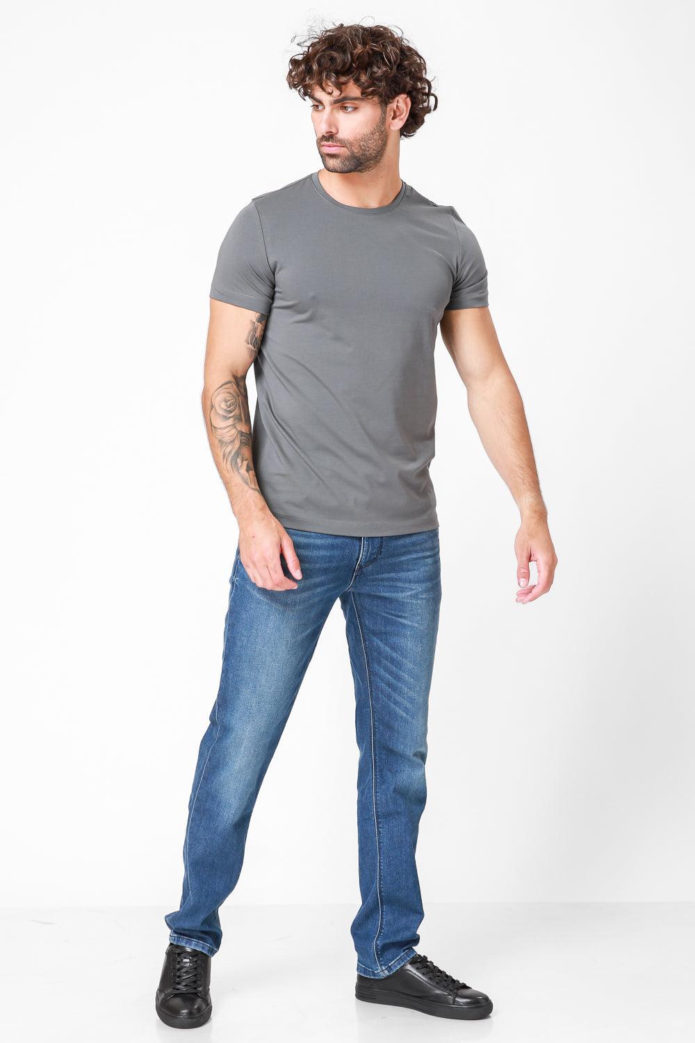 טישירט אפורה עם הדפס אחורי - MASHBIR//365