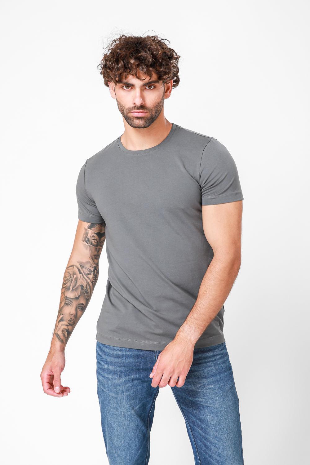 טישירט אפורה עם הדפס אחורי - MASHBIR//365