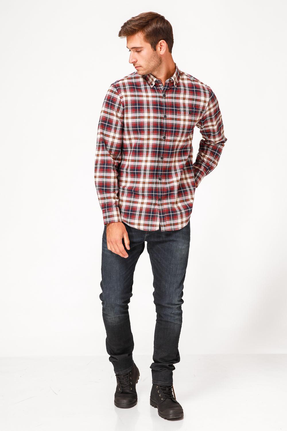 חולצה מכופתרת FLANEL משבצות אדום - MASHBIR//365