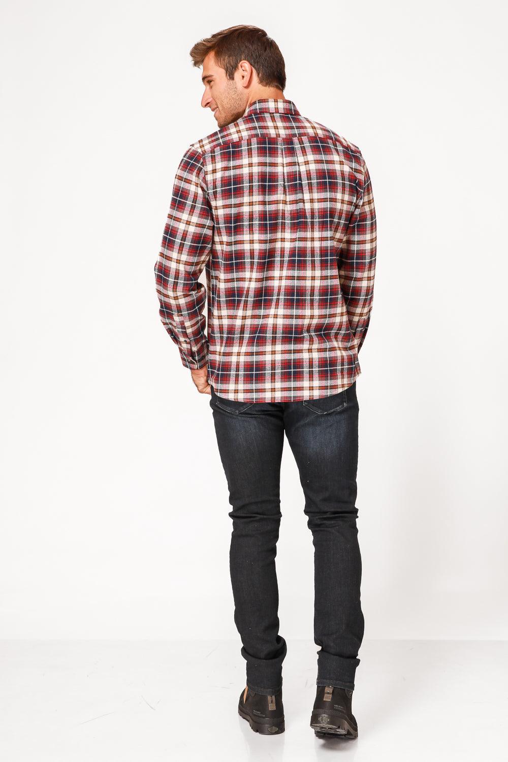 חולצה מכופתרת FLANEL משבצות אדום - MASHBIR//365