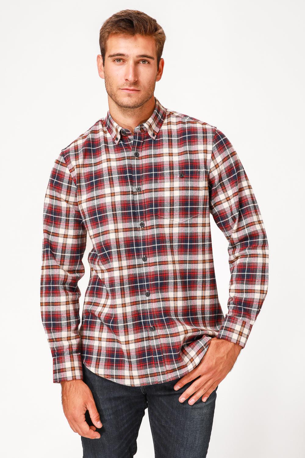 חולצה מכופתרת FLANEL משבצות אדום - MASHBIR//365
