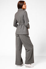 ג'קט מחוייט סגירת אלכסון בצבע אפור - MASHBIR//365