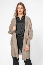 קרדיגן ארוך בצבע חום - MASHBIR//365