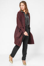 קרדיגן ארוך בצבע בורדו - MASHBIR//365