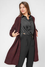 קרדיגן ארוך בצבע בורדו - MASHBIR//365