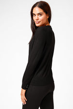 קרדיגן בייסיק מחשוף וי בצבע שחור - MASHBIR//365