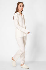 סט פיג'מה מודל ריב בצבע קרם - MASHBIR//365