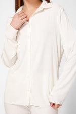 סט פיג'מה מודל ריב בצבע קרם - MASHBIR//365