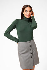 סריג גולף עם שרוולים ארוכים בצבע ירוק - MASHBIR//365