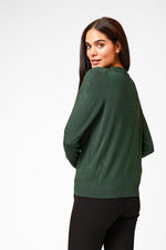קרדיגן בייסיק מחשוף וי בצבע ירוק - MASHBIR//365
