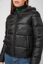 מעיל פאפר עם כובע בצבע שחור - MASHBIR//365