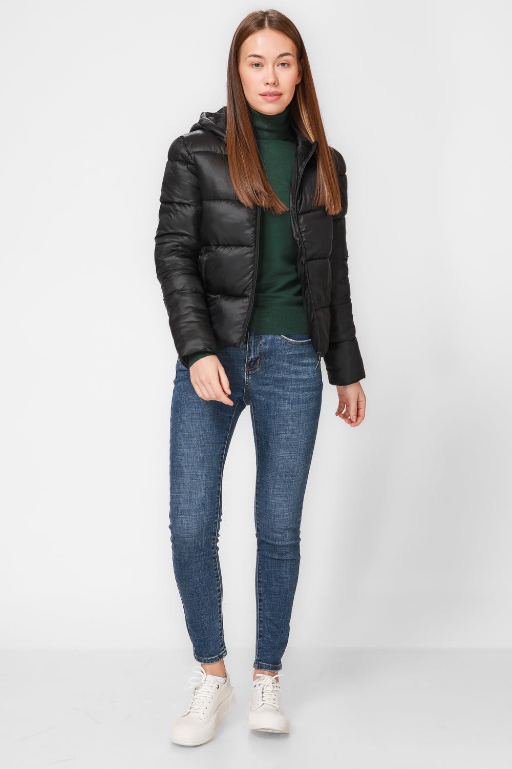 מעיל פאפר עם כובע בצבע שחור - MASHBIR//365