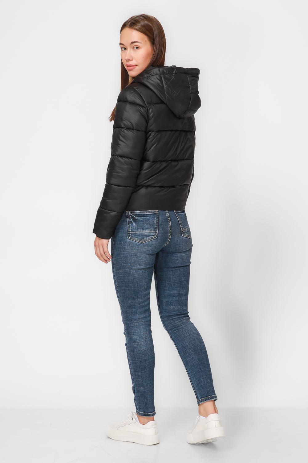 מעיל פאפר עם כובע בצבע שחור - MASHBIR//365