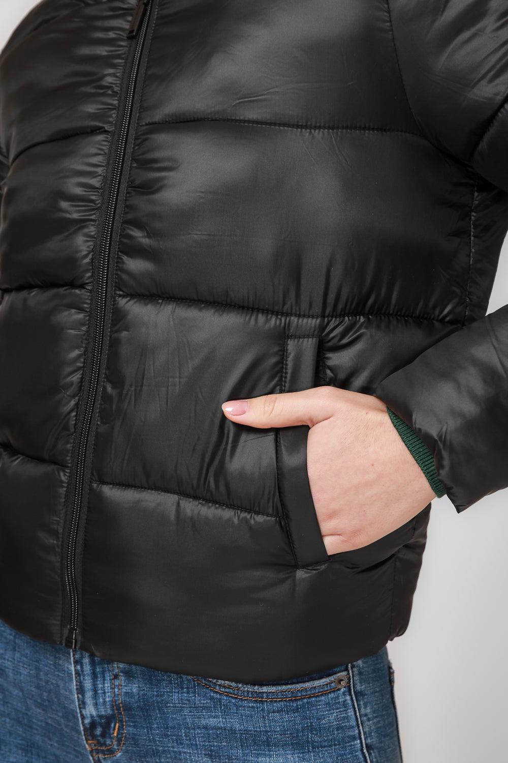 מעיל פאפר עם כובע בצבע שחור - MASHBIR//365