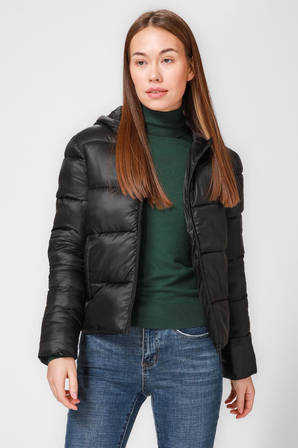 מעיל פאפר עם כובע בצבע שחור - MASHBIR//365