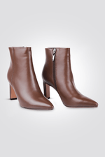 מגפוני עקב לנשים בצבע חום - MASHBIR//365