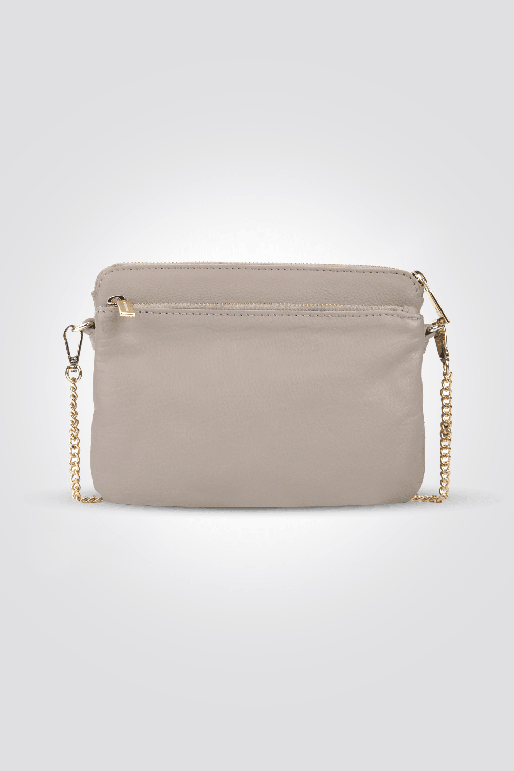 תיק עור קרוס עם רוכסן קדמי בצבע בז' - MASHBIR//365