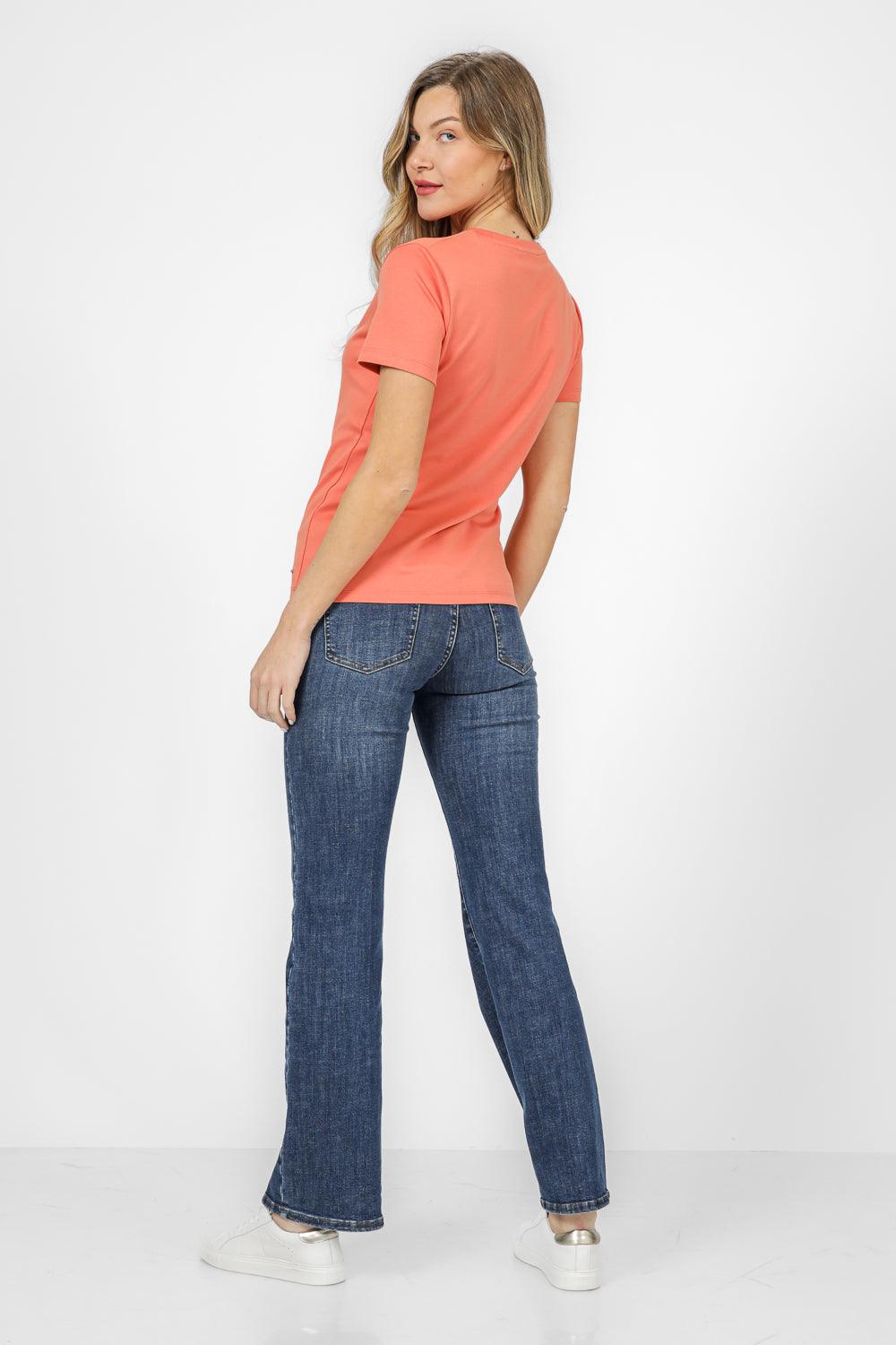 טישירט קצרה בצבע אפרסק - MASHBIR//365