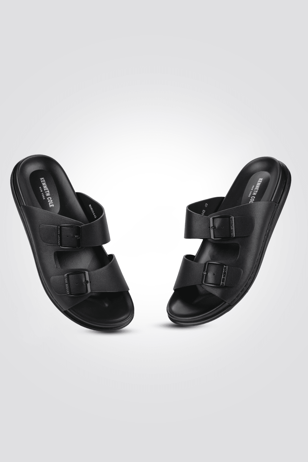 כפכפי עור לגבר DOUBLE STRAPPED בצבע שחור - MASHBIR//365