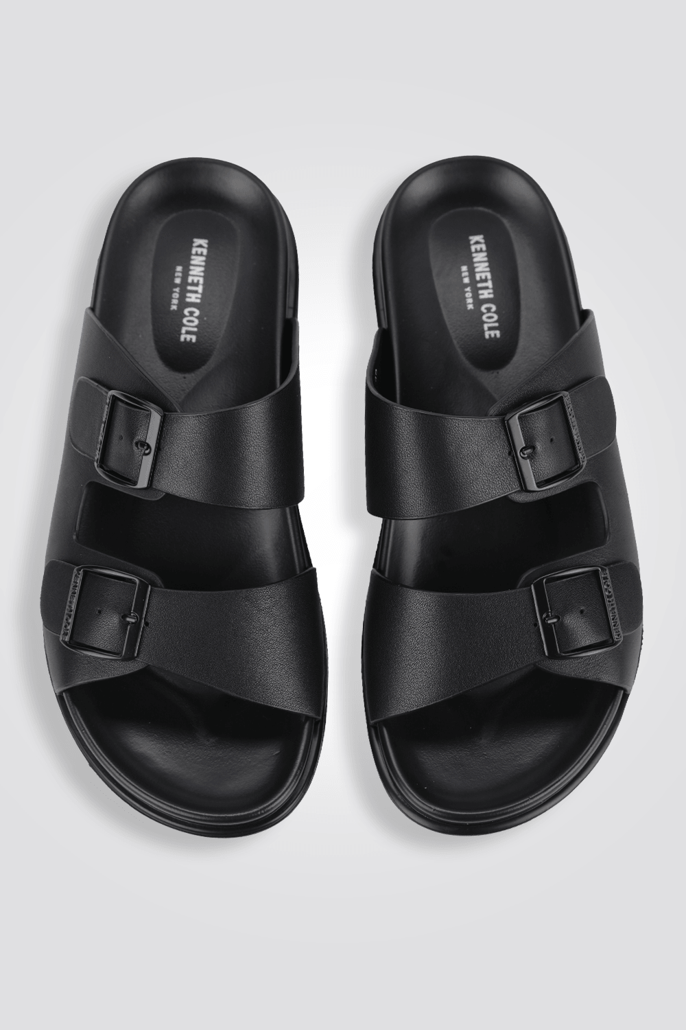 כפכפי עור לגבר DOUBLE STRAPPED בצבע שחור - MASHBIR//365