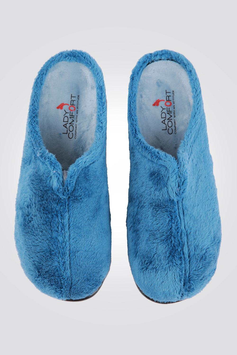 נעלי בית פרווה לנשים בצבע כחול - MASHBIR//365