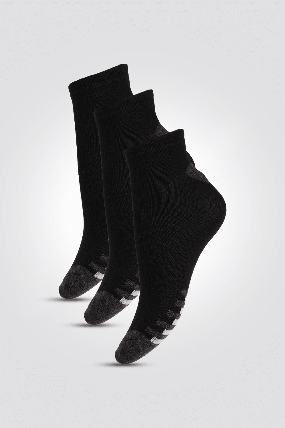 שלישיית גרבי רבע לגבר צבע שחור משולב - MASHBIR//365