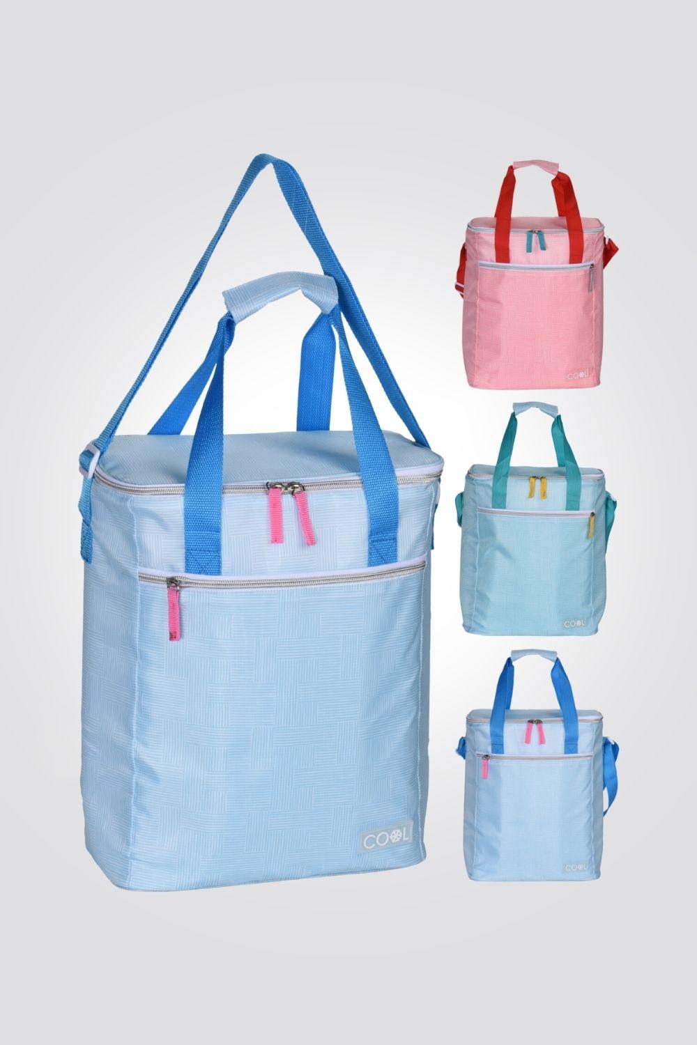 צידנית רכה 16 ליטר בצבע כחול עם רוכסן ורוד - MASHBIR//365