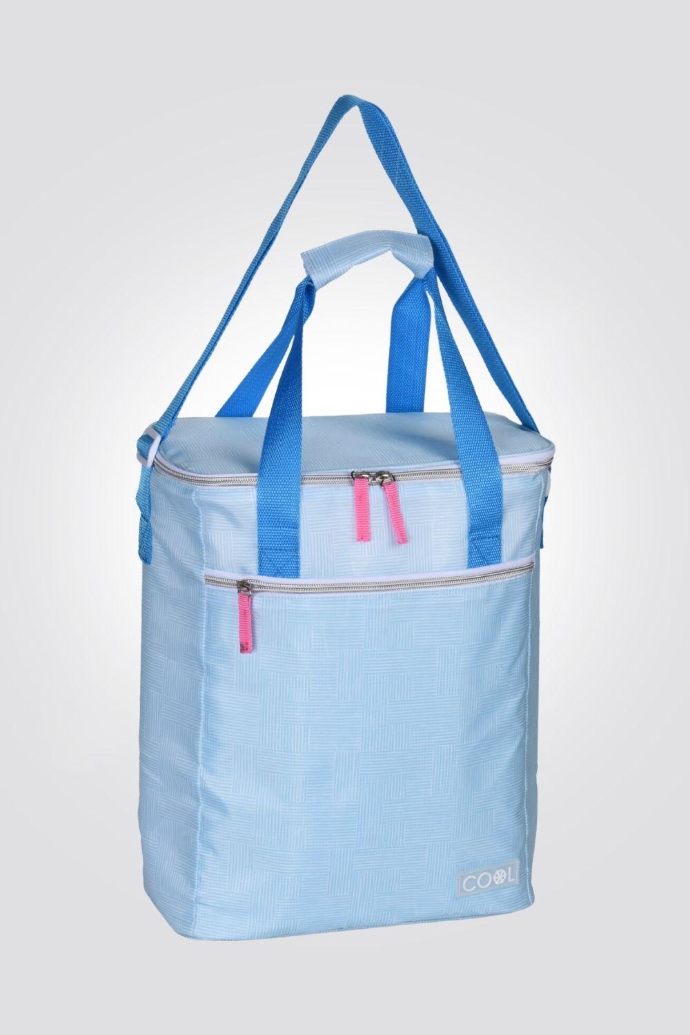 צידנית רכה 16 ליטר בצבע תכלת עם רוכסן כתום - MASHBIR//365