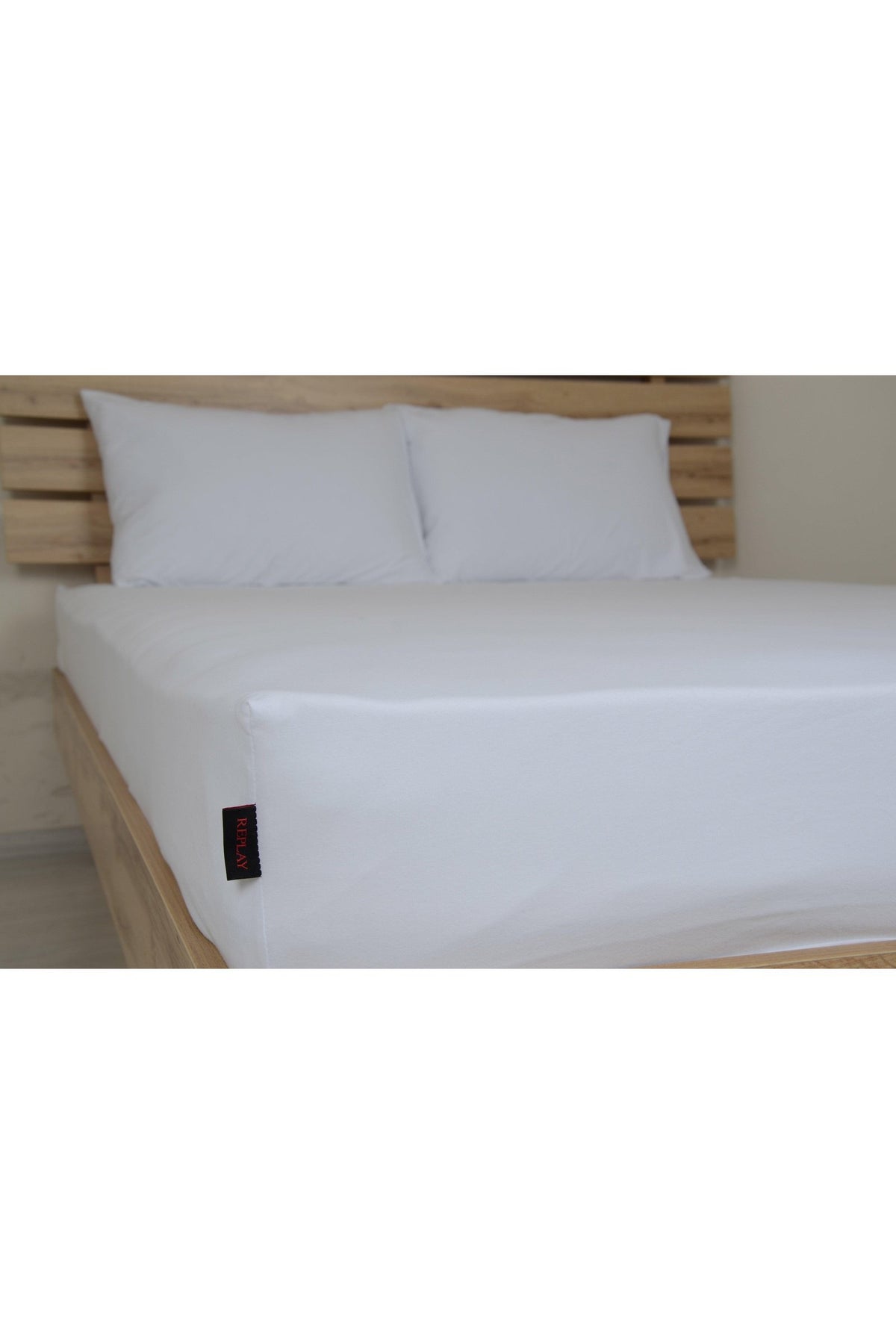 סדין זוגי רחב לבן ג'רסי כותנה - MASHBIR//365