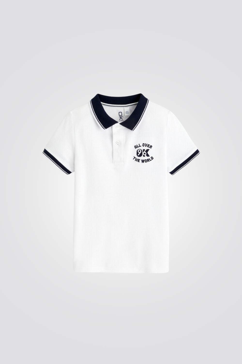 חולצת פולו קצרה לילדים בצבע לבן - MASHBIR//365
