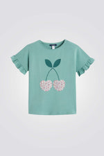 טישירט קצרה לילדות בצבע ירוק - MASHBIR//365